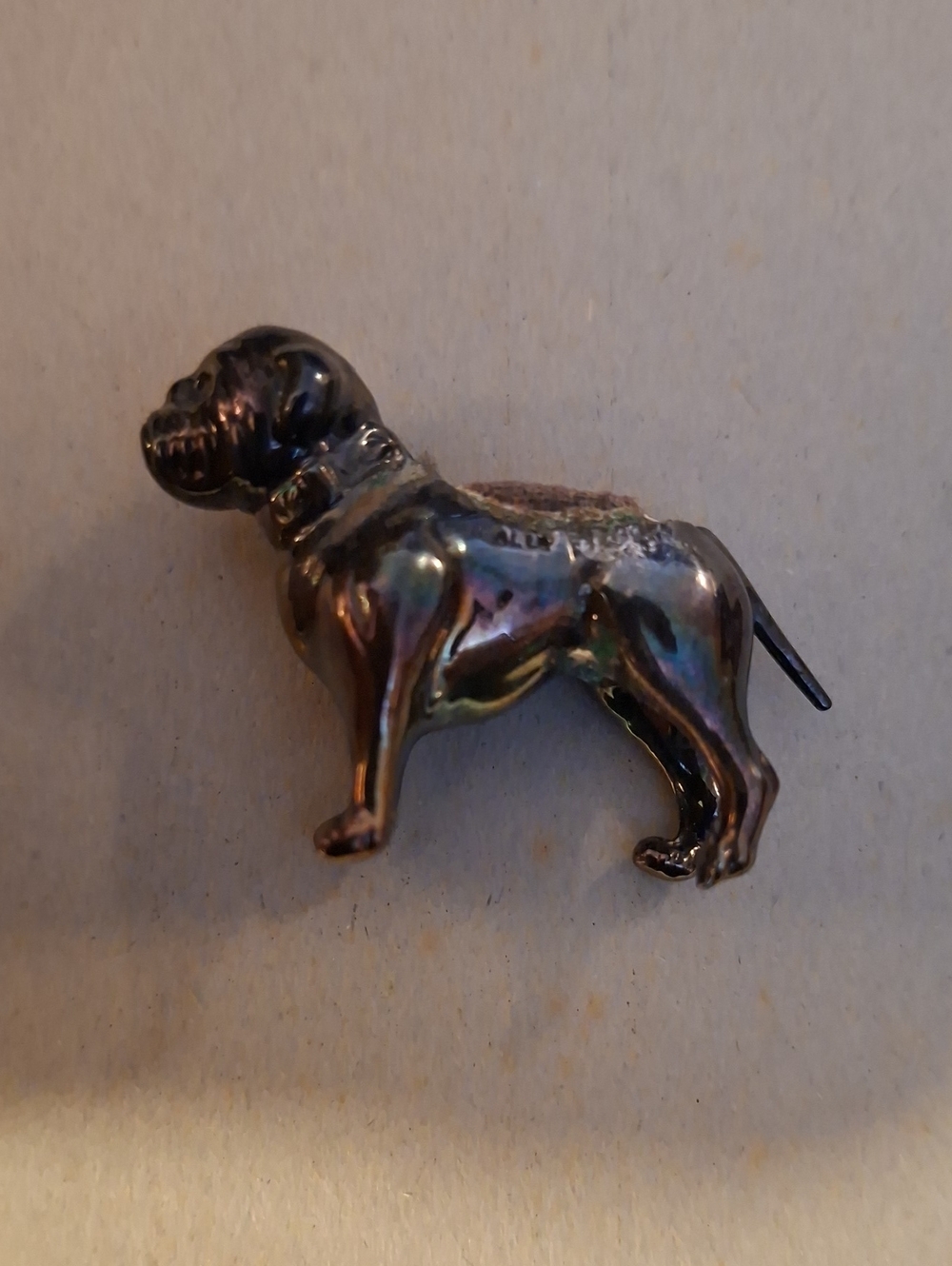 Birmingham Sterling Silver Bull Dog Pin Cushion 1880 - 1910 By Adie & Lovekin